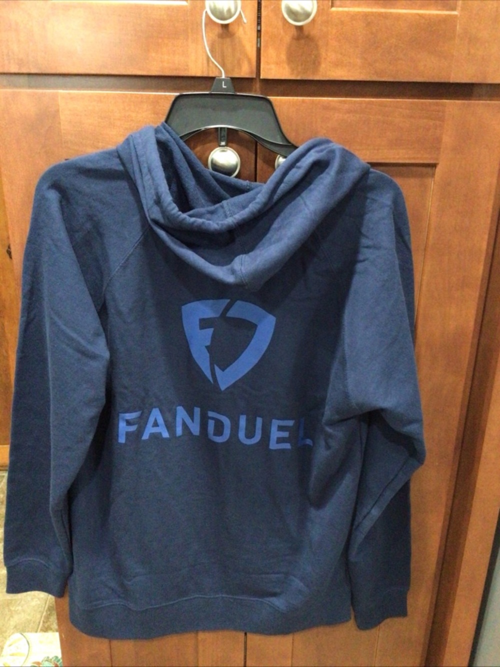 FanDuel Men's Navy Pullover Hoodie with Logo Sz. M